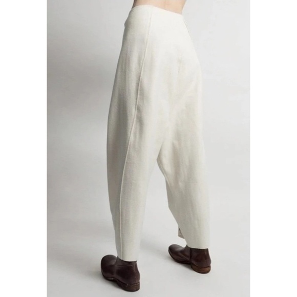 Jluxlabel Ribbed Knit Ivory Jogger Pull On Harem Pants Stretch Pockets Size S M - Picture 1 of 9